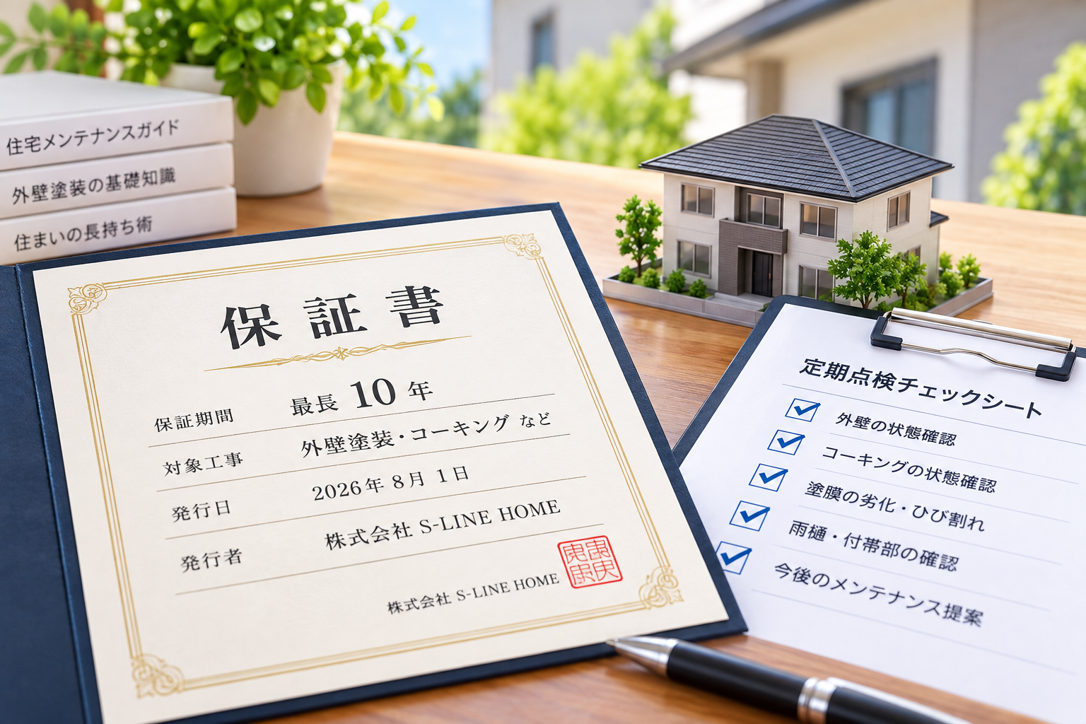 外壁塗装の保証書と定期点検